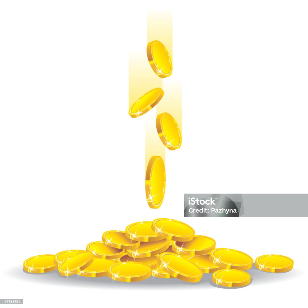 golden de pluie - clipart vectoriel de Pièce de monnaie libre de droits