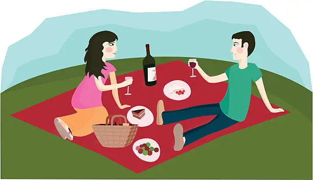 Vector illustration of The Picnic