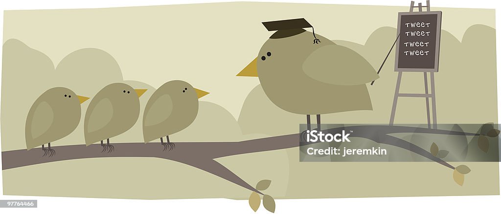 Bird School - clipart vectoriel de Apprentissage libre de droits