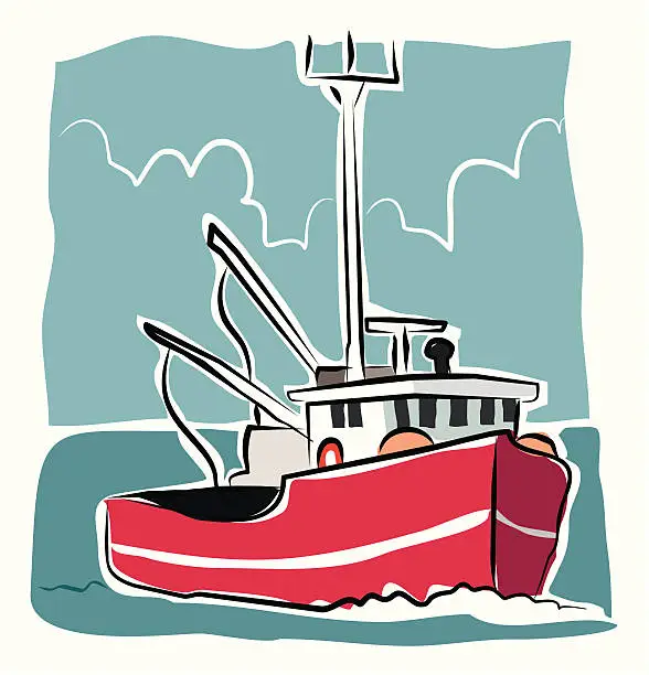 Vector illustration of Sketchy Trawler