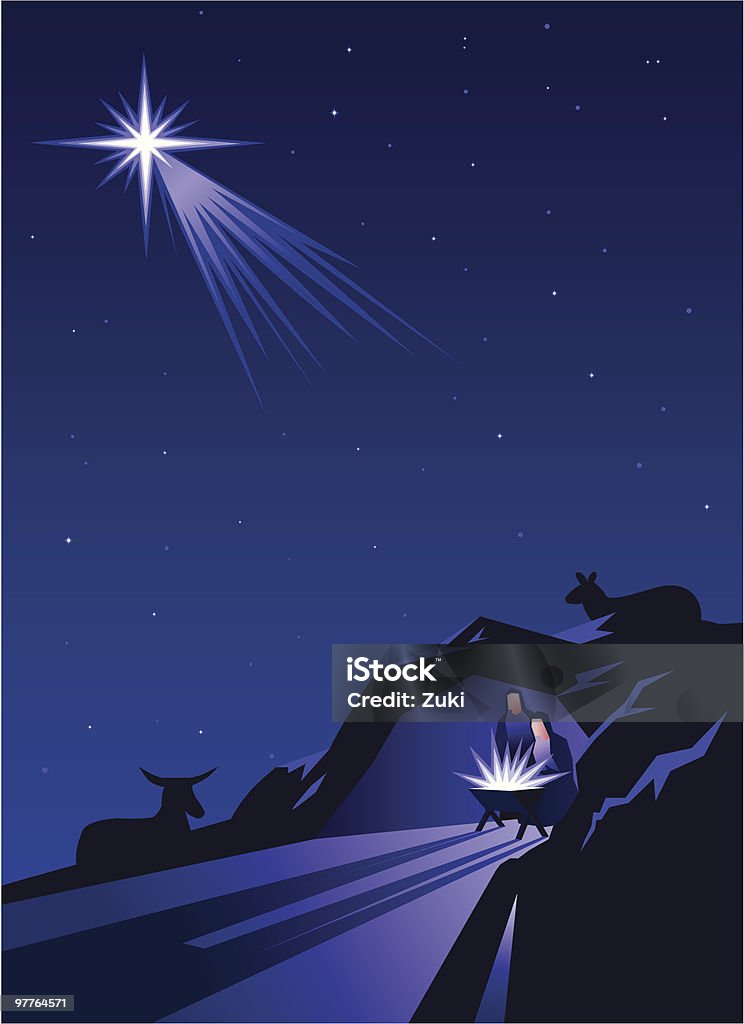Nativity - arte vectorial de Estrella herrnhut libre de derechos