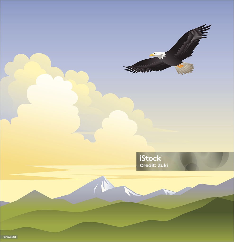 Na Eagles Wings - Grafika wektorowa royalty-free (Orzeł)