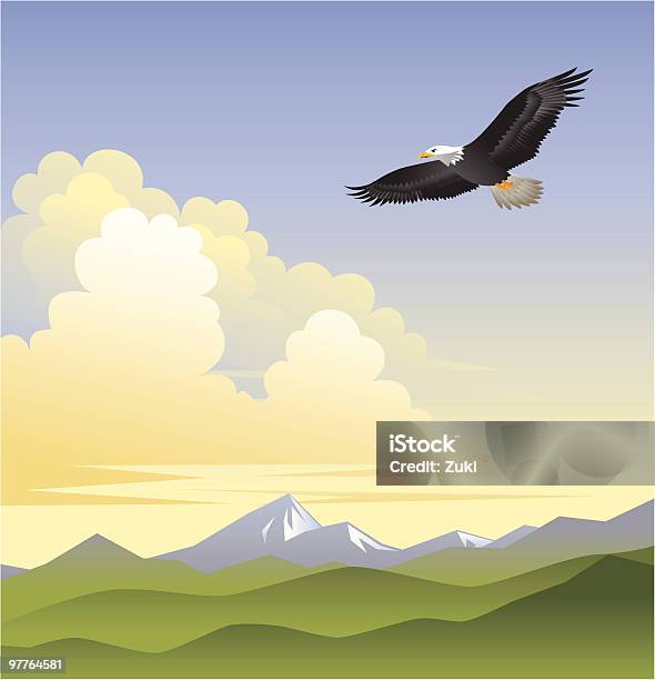 Na Eagles Wings - Stockowe grafiki wektorowe i więcej obrazów Orzeł - Orzeł, Latać, Grafika wektorowa