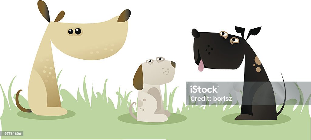 3dogs Vector 3dogs Stock Illustration - Download Image Now - Animal, Animal Body ...