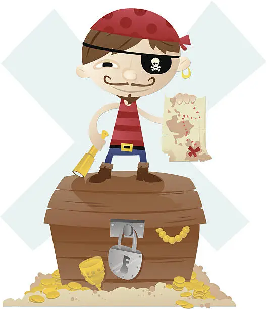 Vector illustration of pirate kid