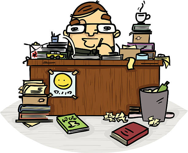 Messy Desk Stock Illustration - Download Image Now - Messy, Office, Desk -  iStock