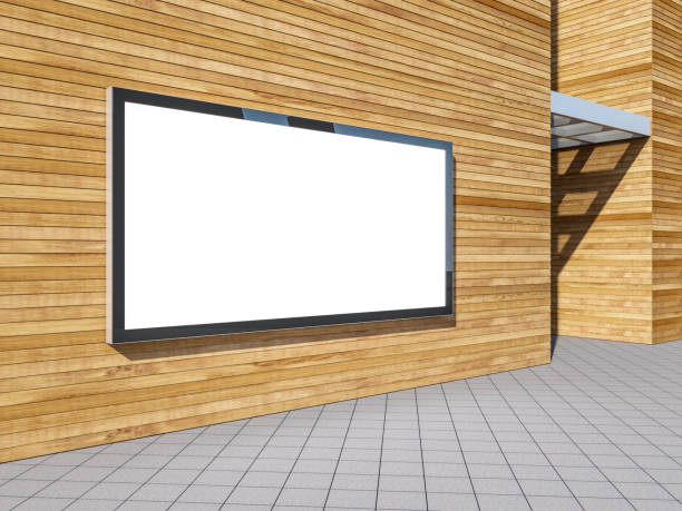 istock Blank billboard lightbox on the wall of office building, 3d rendering 977647624