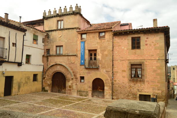 University Of Alcala Located In The House Of The Doncel In Siguenza Village. Architecture, Travel, Renaissance. stock photo