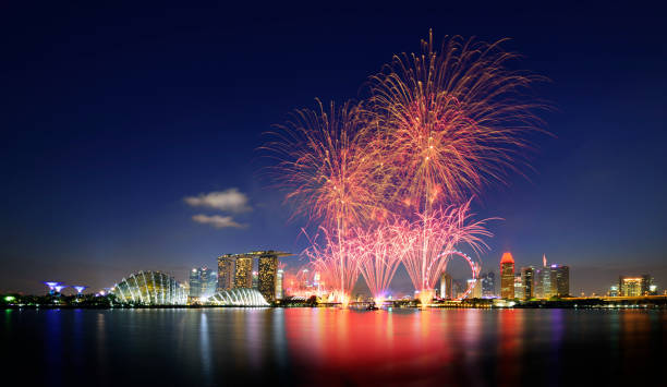 istock Fireworks show in Singapore 977700046