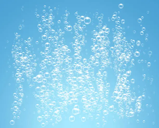 Vector illustration of Bubbles under water on blue background vector illustration