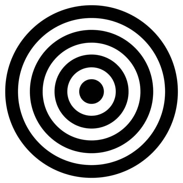 Vector illustration of Black and white concentric cirlcles