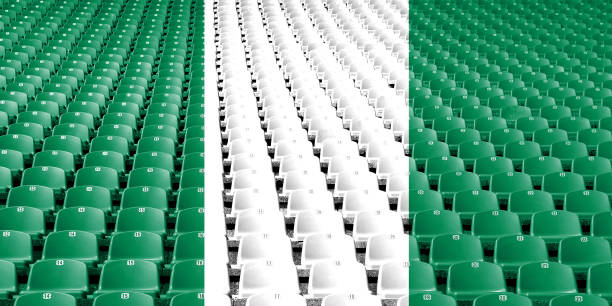 istock Nigeria flag stadium seats 977725126