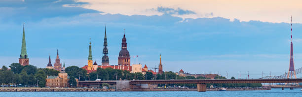 istock Panoramic view on historical center of old Riga 977725238