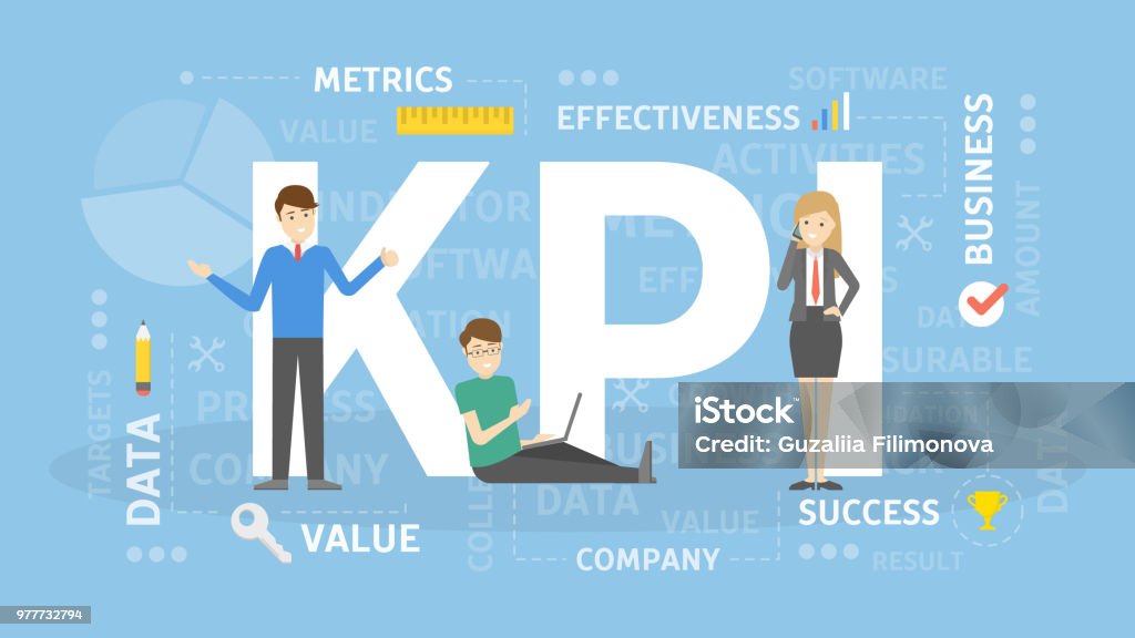 Ilustração do conceito KPI. - Vetor de Alvo royalty-free