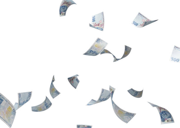 istock One Hundred Turkish Lira Banknotes Falling On White Background 977762636