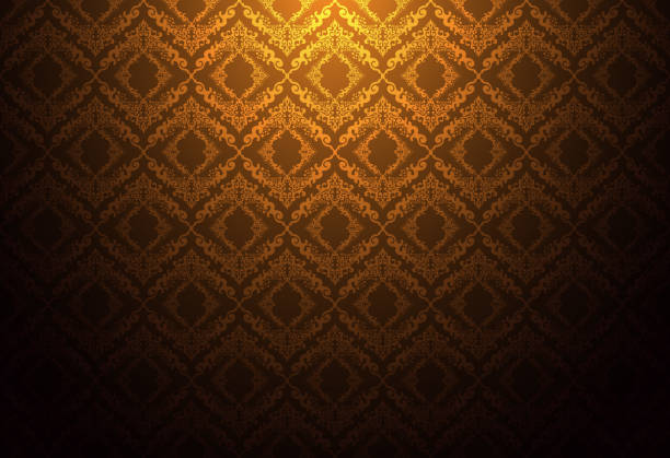タイ タイのビンテージ パターン テクスチャ背景の壁紙デザインのベクトル - brown swirl design pattern点のイラスト素材／クリップアート素材／マンガ素材／アイコン素材