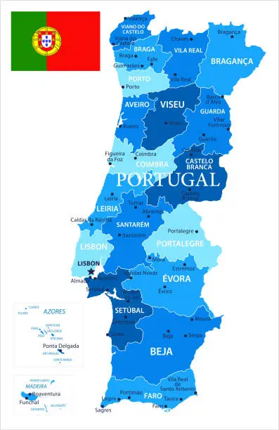 Vector illustration of 04 - Portugal - Blue Spot Isolated 10