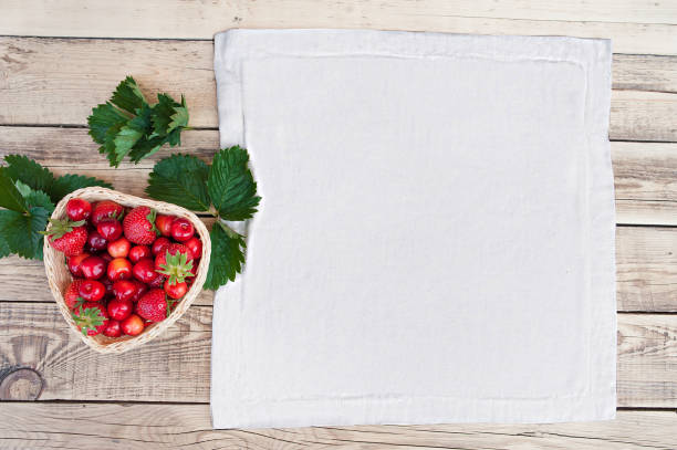 istock Fresh cherries and red ripe strawberries on a white plate 977822034