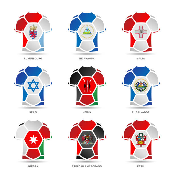 ilustraciones, imágenes clip art, dibujos animados e iconos de stock de uniformes de futbol vectores - american football sports uniform football white background