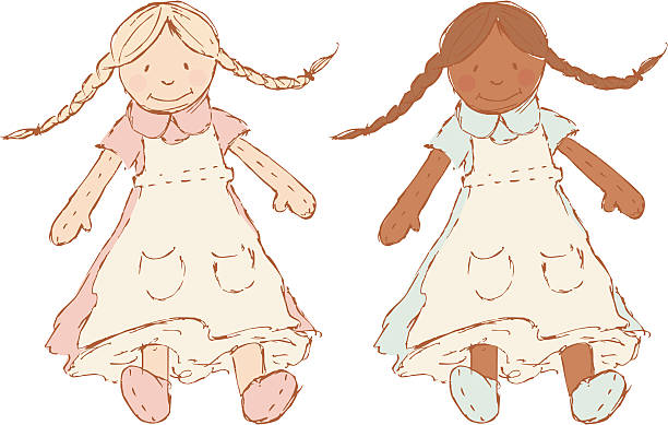 dolls - baby doll dress stock illustrations