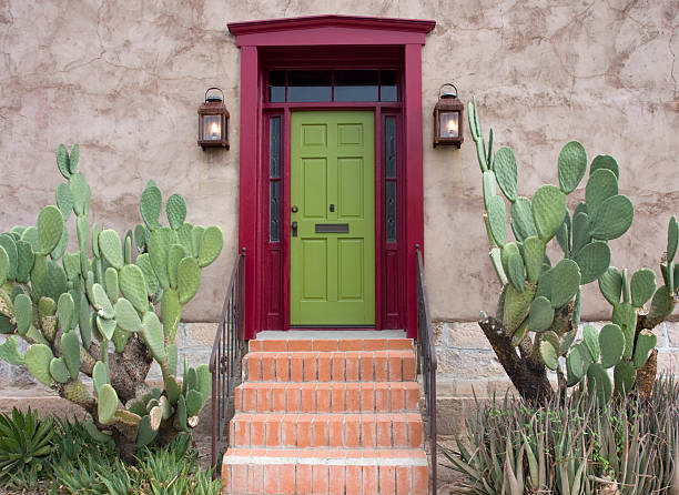 Old Tucson, house entrance stock photo