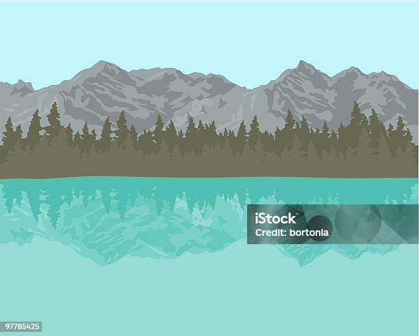 Горный Ландшафт — стоковая векторная графика и другие изображения на тему Вода - Вода, Гора, Отражение