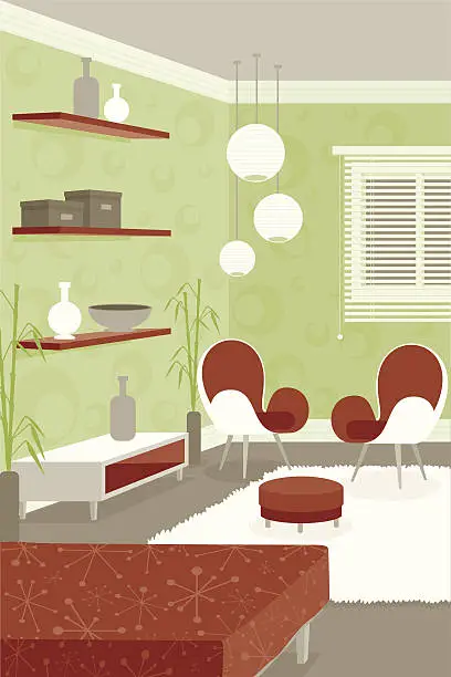 Vector illustration of Funky Room