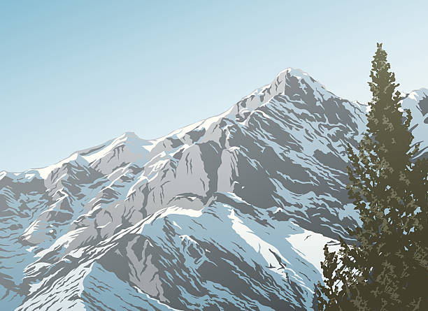 скалистые горы - rocky mountains canada mountain winter stock illustrations