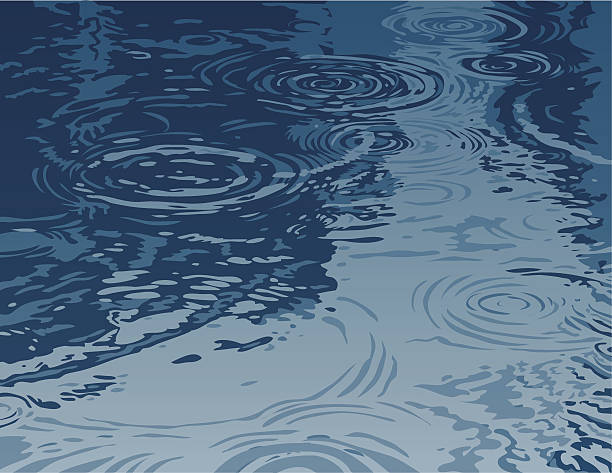 Puddle on a Rainy Day  rain patterns stock illustrations