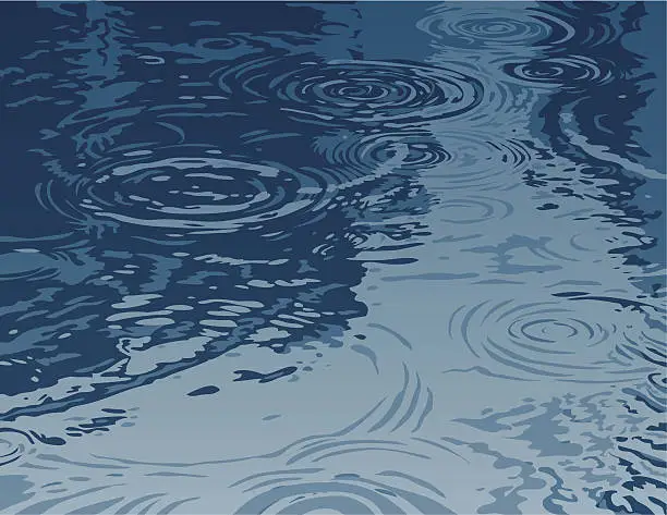 Vector illustration of Puddle on a Rainy Day