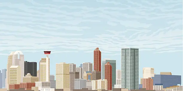 Vector illustration of Downtown Calgary