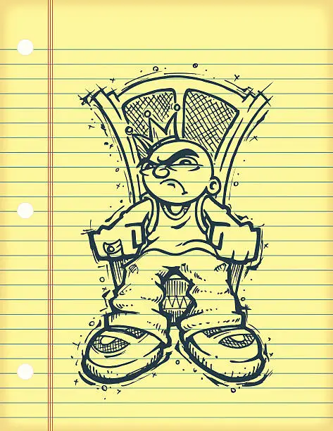 Vector illustration of Doodle King