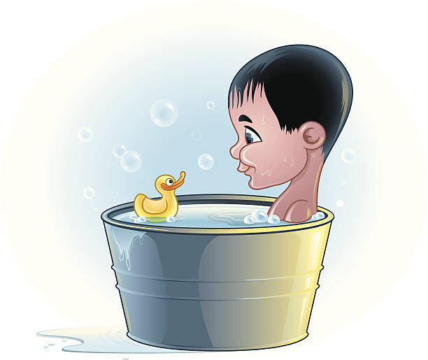 rub a-dub рецепторы - washtub stock illustrations