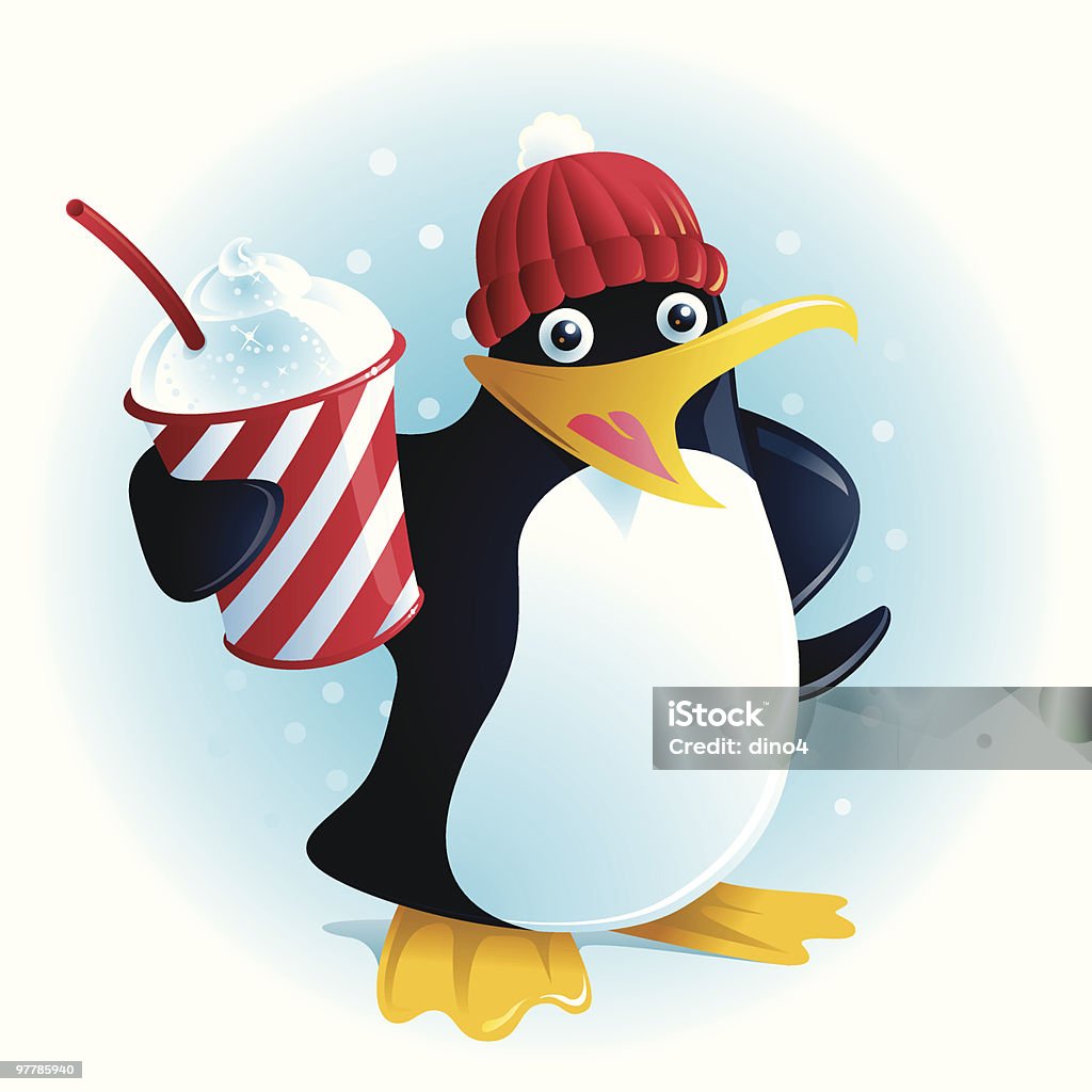 Pingüino Plushee el congelamiento - arte vectorial de Pingüino libre de derechos