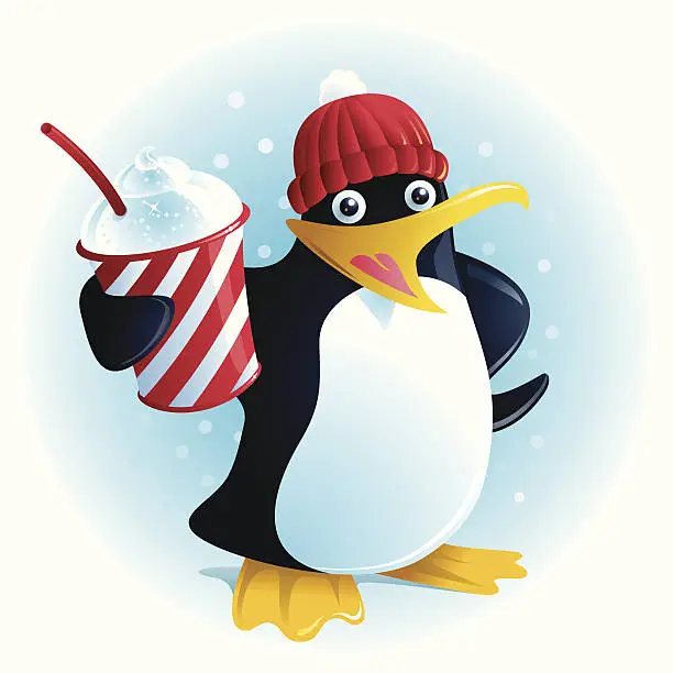 Vector illustration of Plushee the Slush Penguin