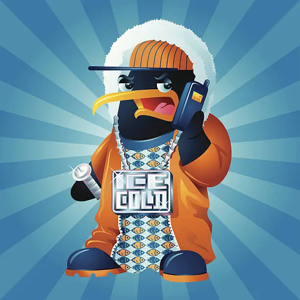 Vector illustration of Blinguin a.k.a Ice Cold