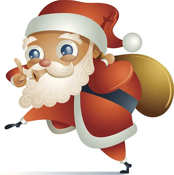 Vector illustration of Sneaky St. Nick