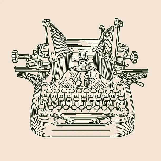 Vector illustration of Antique Typewriter