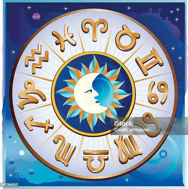 Astrologie Rad Stock Vektor Art und mehr Bilder von Sternzeichen - Sternzeichen, Rad, Astrologie