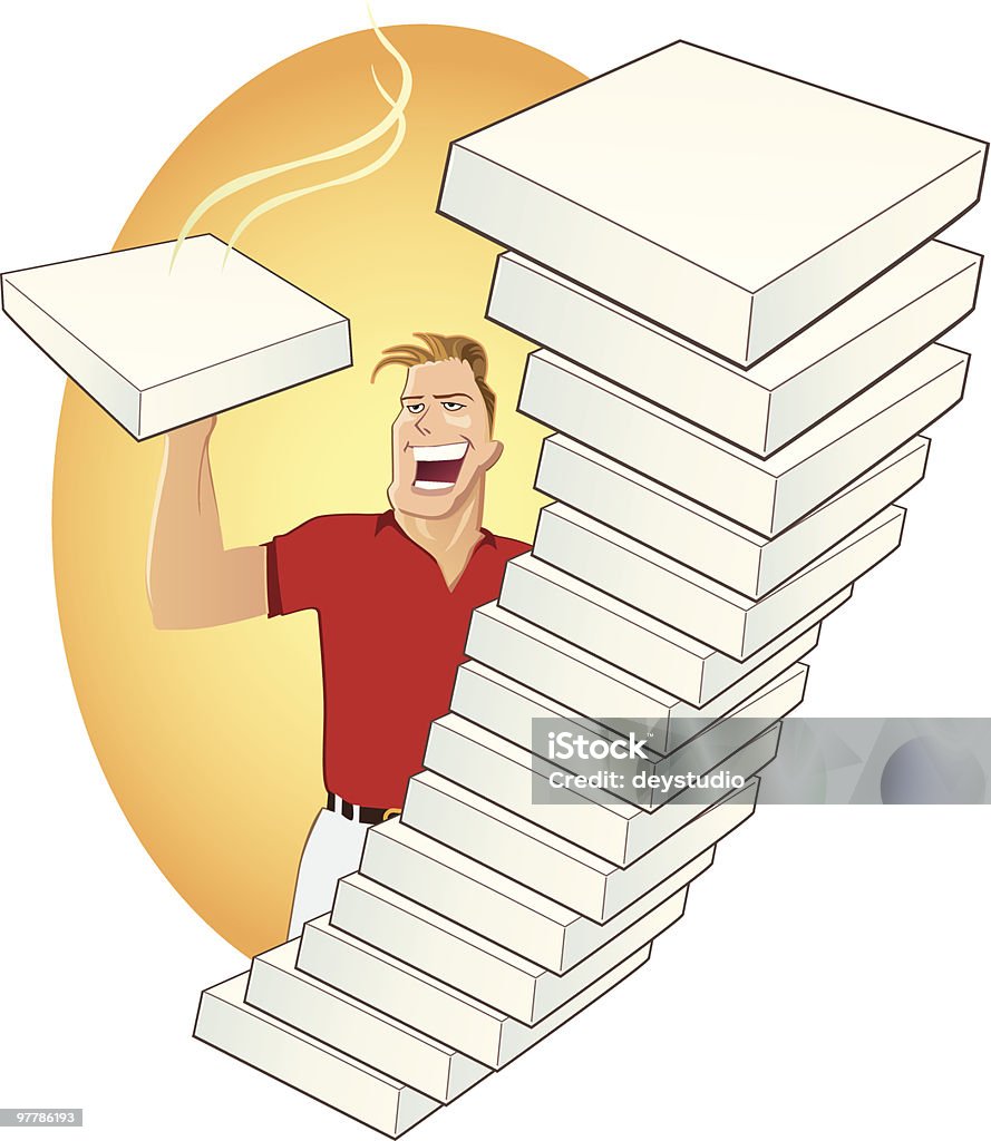 Livraison de Pizza-forts - clipart vectoriel de Empilé libre de droits