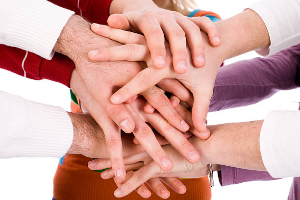 istock Many hands on top of each other 97786718