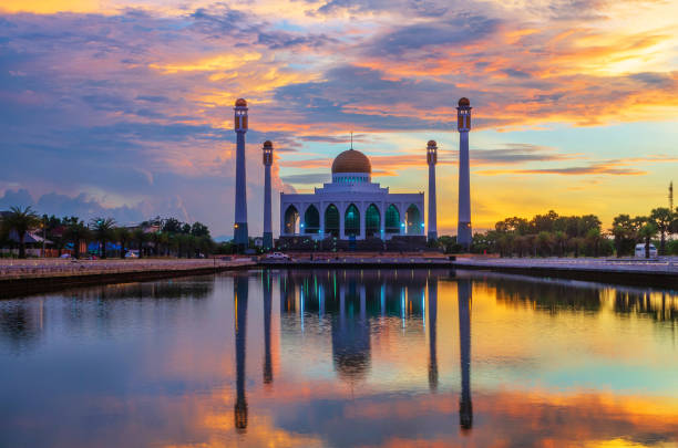 istock Beautiful mosque in the sunset. 977867446