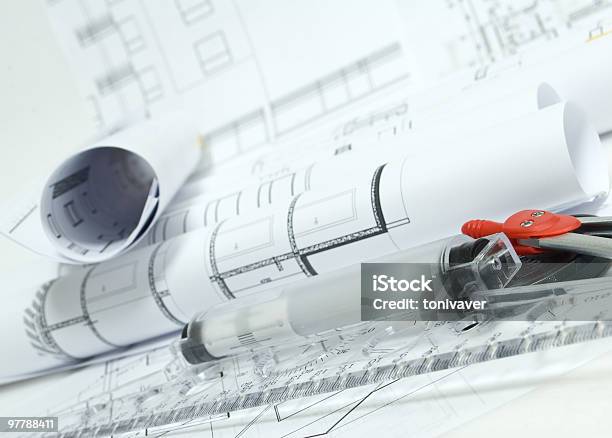 Drawings Stock Photo - Download Image Now - Blueprint, Caliper, Color Image