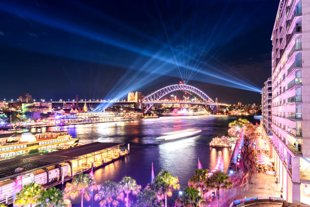 vivid sydney 2018 - circular quay - circular quay zdjęcia i obrazy z banku zdjęć