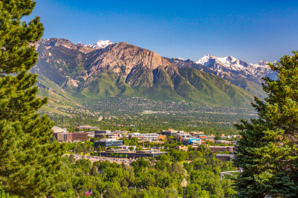 istock Salt Lake City Views with framed city mountains 977974104