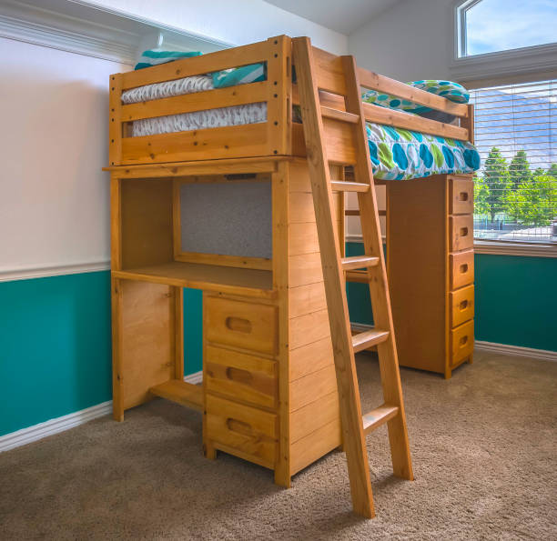 istock Wooden bunk bed in child's bedroom 978106004