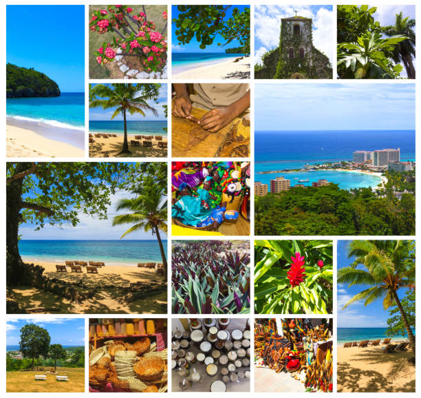 ジャマイカ - カリブ海の島をコラージュします。 - ジャマイカ 写真 ストックフォトと画像