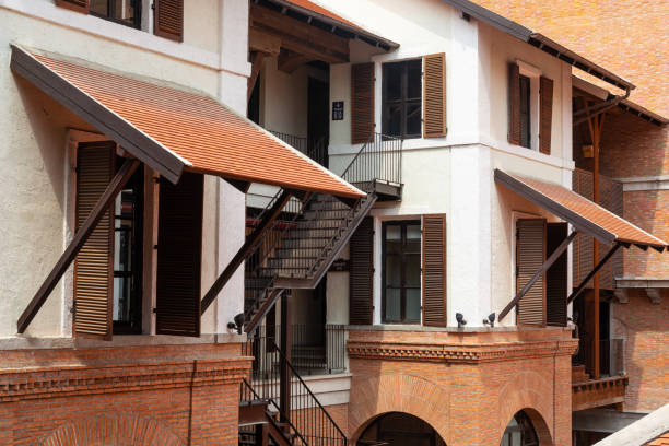 istock Closeup buildings made from bricks and designed old style 978149612