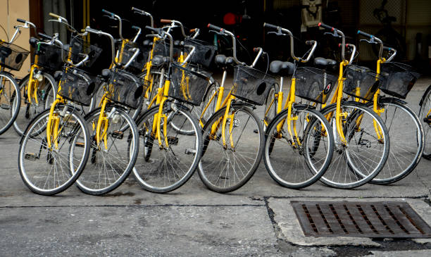 istock Take bikes lined up in a street in old Chinatown,Bangkok. 978158012