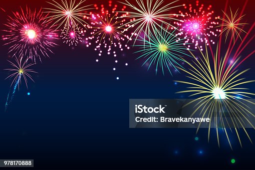 istock fireworks background with space for text. illustration vector. 978170888